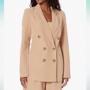 NWT‎ The Drop Women's Kurt Double-Breasted Blazer Praline neutral career Small